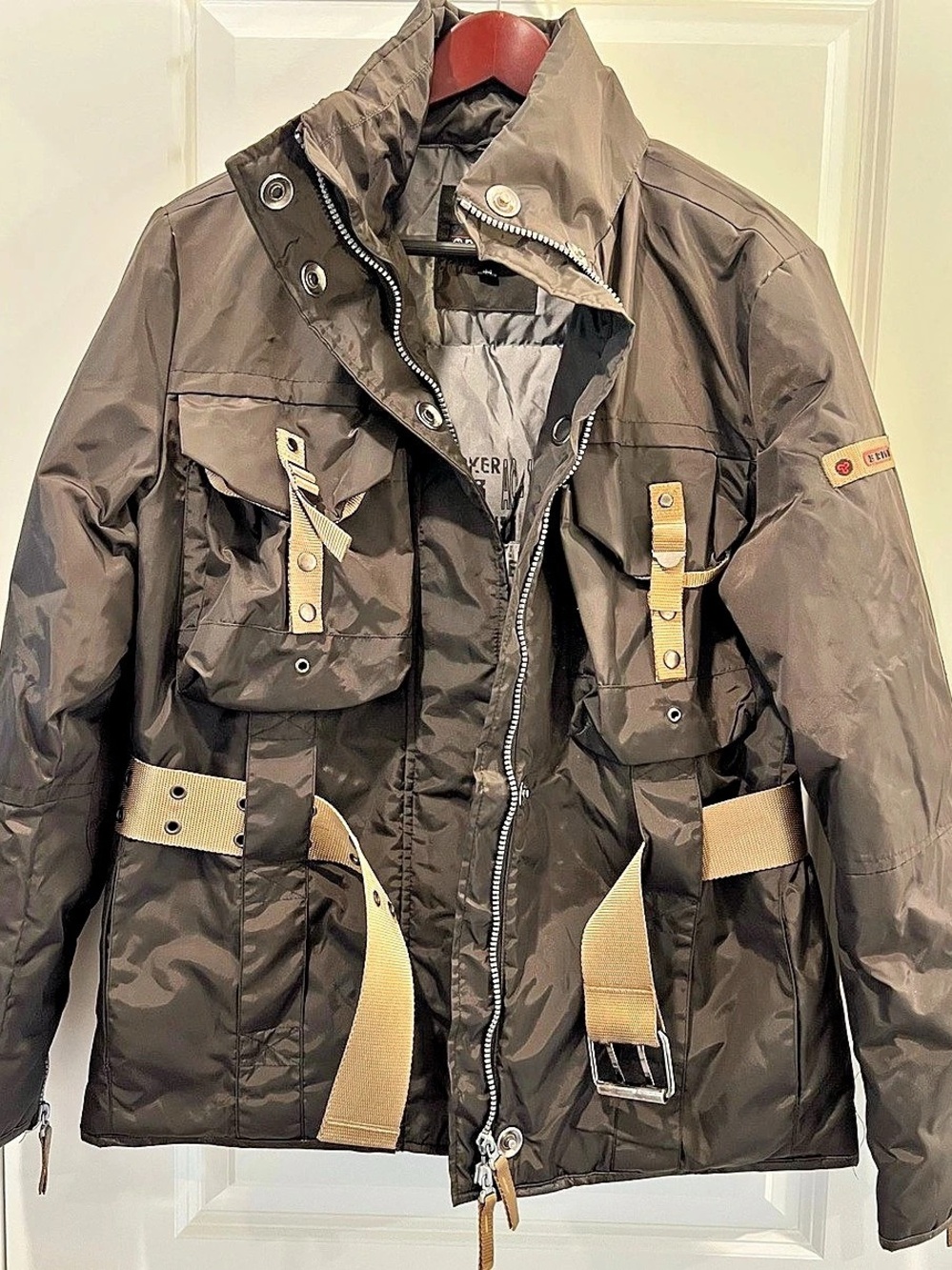 BRUGI Citywear Womens IT 44 UK 12 Brown Belted Down Feather Utility Jacket